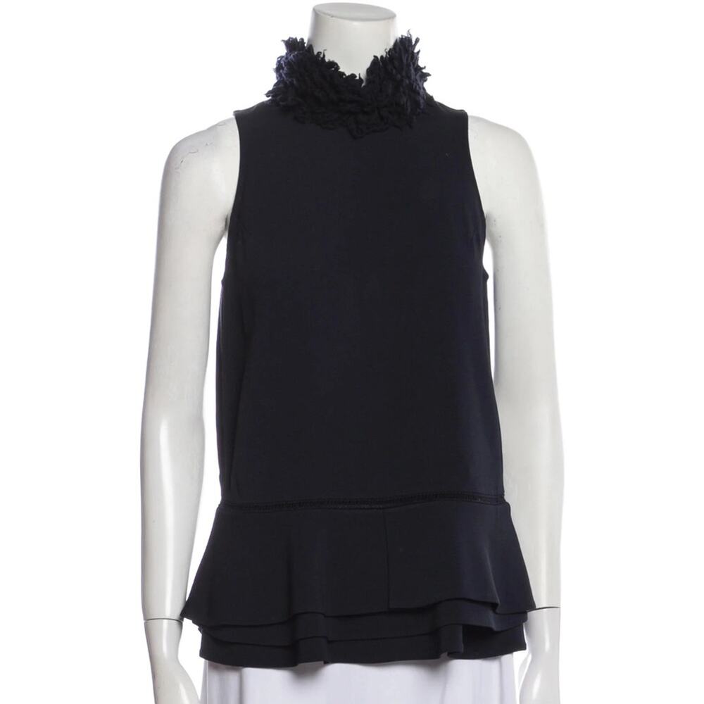 JONATHAN SIMKHAI Turtleneck Fur Top - Picture 2 of 5